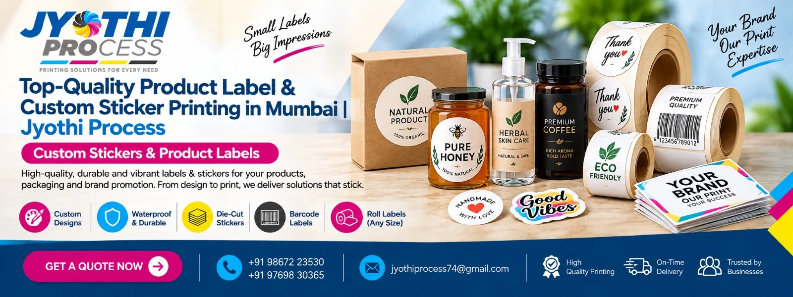 Stickers & labels printing by Jyothi Process, Mumbai